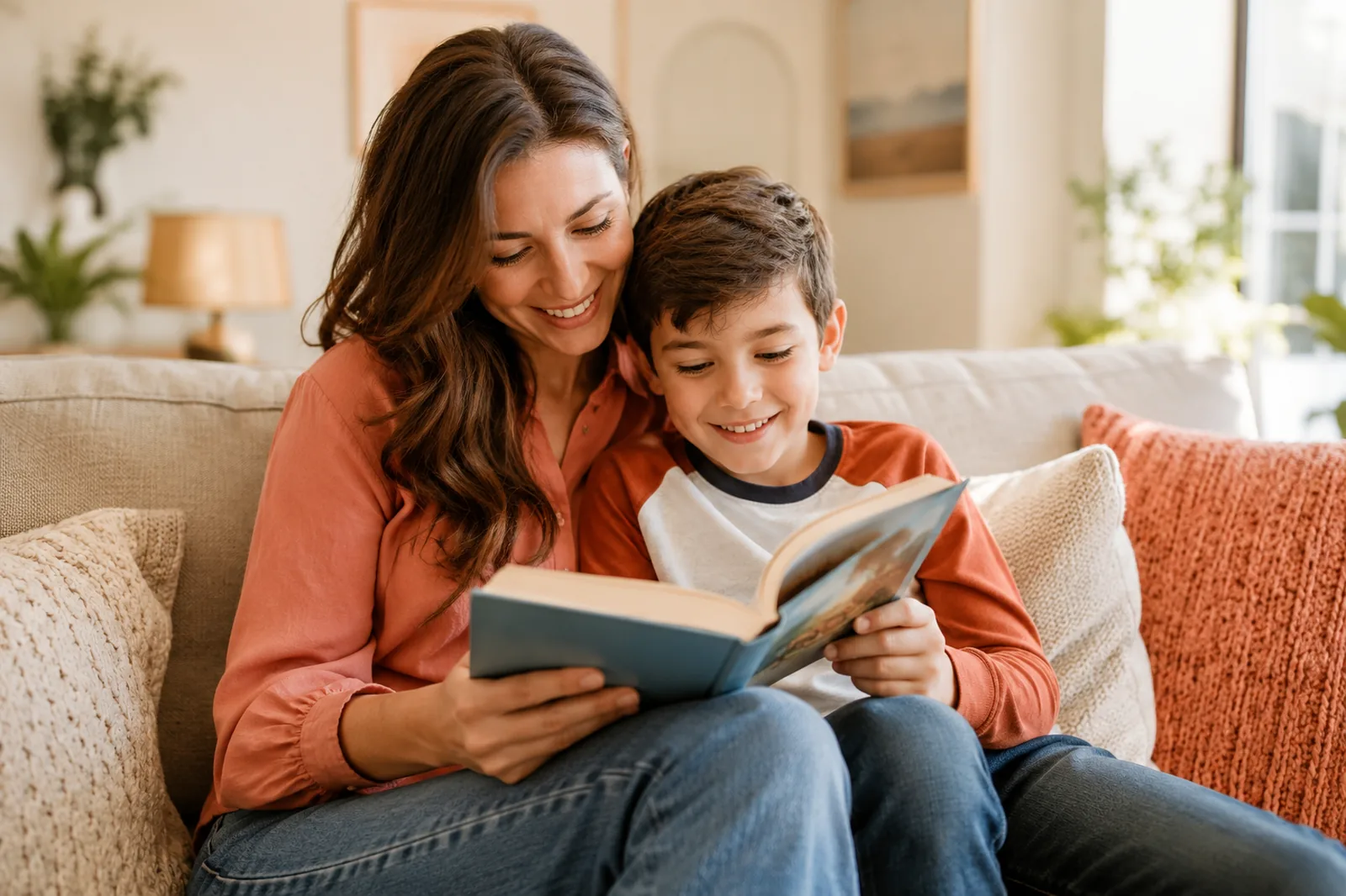 Çocuğuyla kitap okuyan anne — aile katılımı
